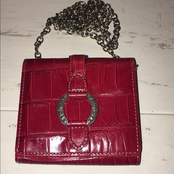 Brighton Red Croc Embossed Wallet EUC - Picture 1 of 8